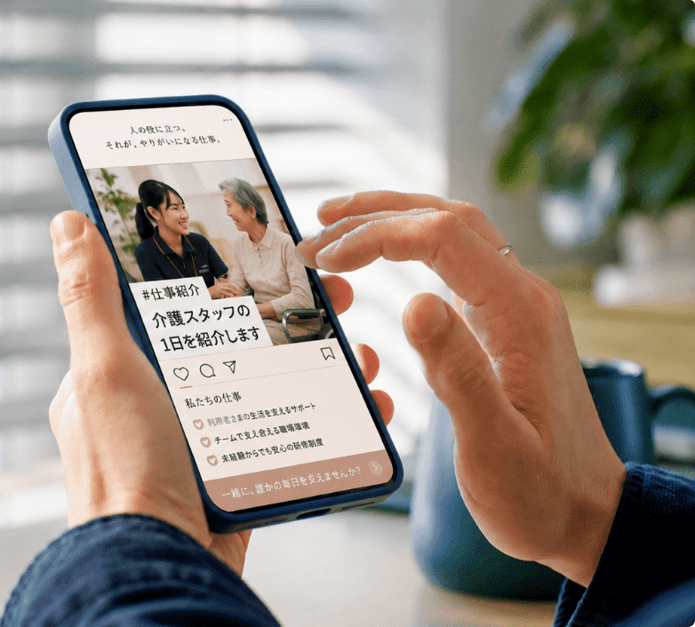 スマホでの投稿の様子